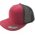 7 Panel Flat Bill Trucker Cap - Wine/blk