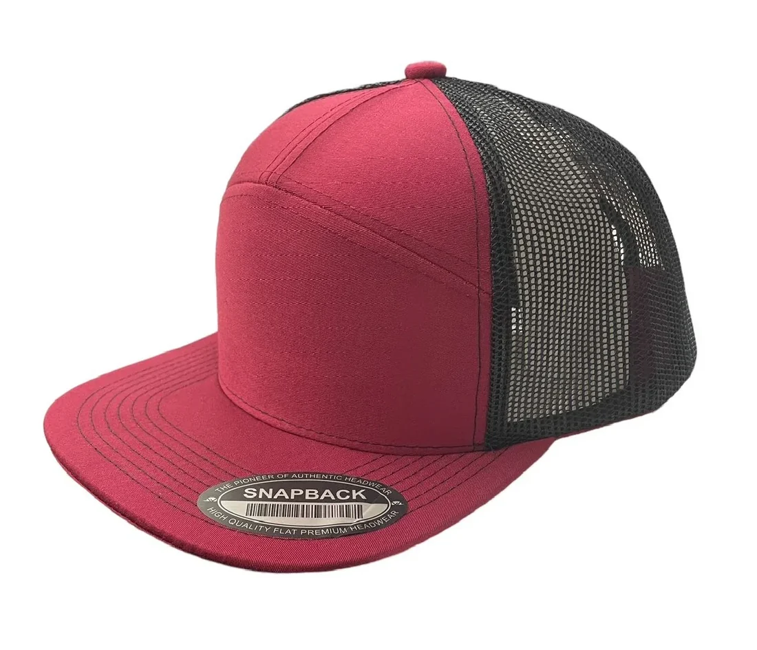 7 Panel Flat Bill Trucker Cap - Image 52