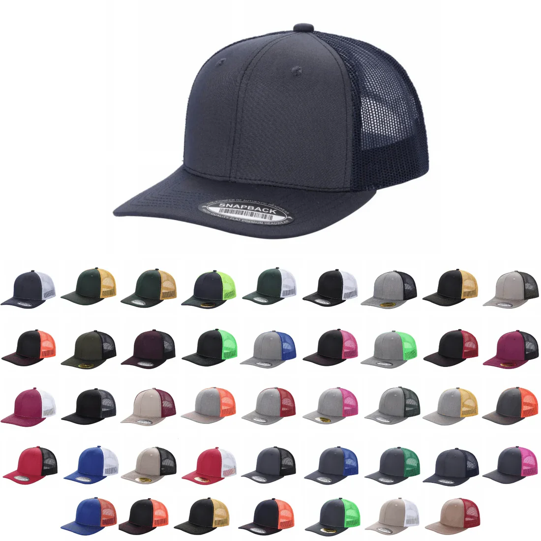 6 Panel Trucker Mesh Snapback - Image 3