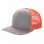 6 Panel Trucker Mesh Snapback - H.grey/n.orange