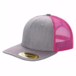 6 Panel Trucker Mesh Snapback - H.grey/n.pink