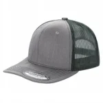 6 Panel Trucker Mesh Snapback - H.grey/d.green