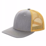 6 Panel Trucker Mesh Snapback - H.grey/gold
