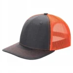 6 Panel Trucker Mesh Snapback - Charcoal/n.orange