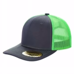 6 Panel Trucker Mesh Snapback - Charcoal/n.green