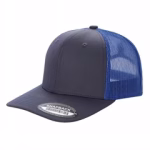 6 Panel Trucker Mesh Snapback - Charcoal/roy