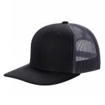 6 Panel Trucker Mesh Snapback - Blk/charcoal
