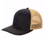6 Panel Trucker Mesh Snapback - Blk/gold