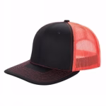 6 Panel Trucker Mesh Snapback - Blk/n.orange
