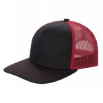 6 Panel Trucker Mesh Snapback - Blk/red