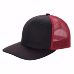 6 Panel Trucker Mesh Snapback - Charcoal/red